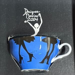 Nordstrom Designer Preview 2004 R Toledo Blue Porcelain Teacup Saucer Set